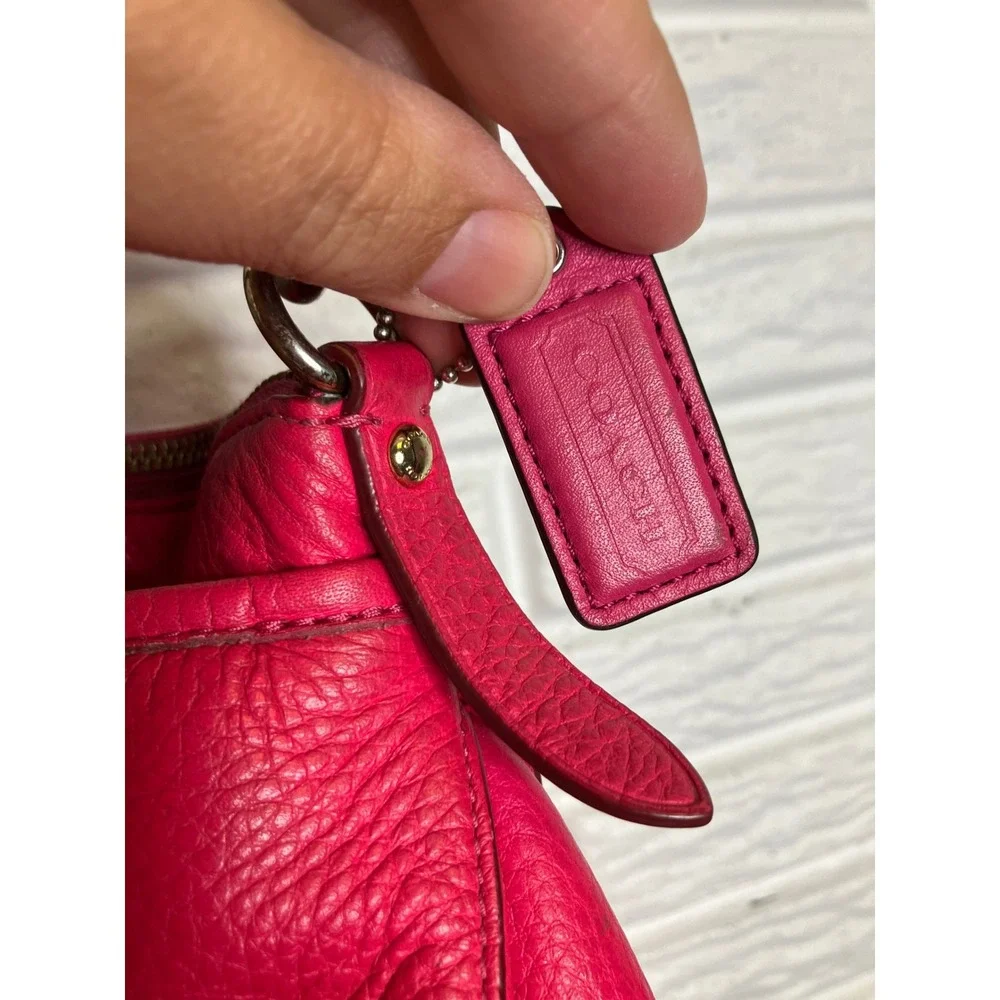Coach Madison Satchel Bag Womens Medium Pink Good Pebbled Leather Crossbody
